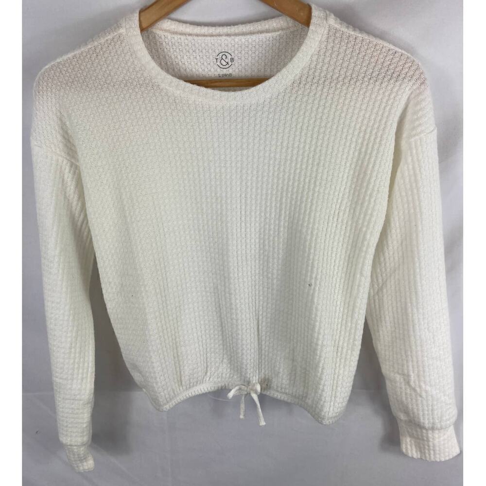 NWOT Treasure & Bond Girls Waffle Knit Tie Bottom Top Size Large 10/12